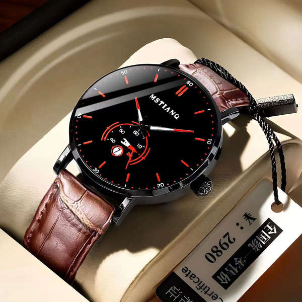 Relógios de comércio exterior tendência tecnologias pretas cinturão de aço para homens coreano calendário de lazer ultra fino novo relógio não mecânico