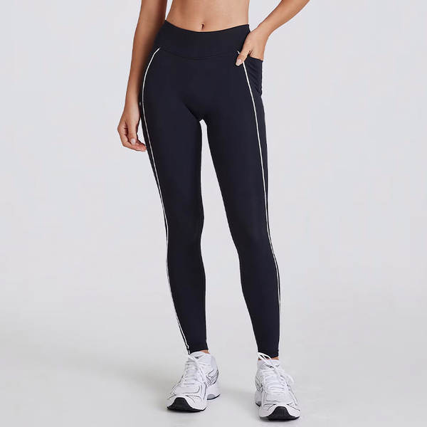 Férias transfronteiriças dois pedaços de cor branca corrida calças de fitness V colar de pescoço esportes roupas íntimas peito yoga roupa de roupa