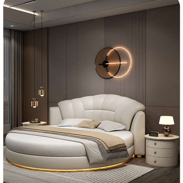 Cama Redonda de Couro