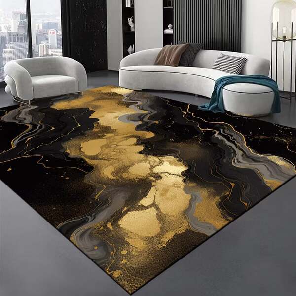 Tapete de veludo cristal minimalista para sala, tapete simples com linhas, passadeira para sofá e mesa de chá, tapete para quarto e escritório, absorvente