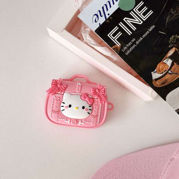 Bolsa de documentos fofa Hello Kitty rosa para AirPods 1/2 capa de proteção para fones com alça AirPods 3 soft pro 2
