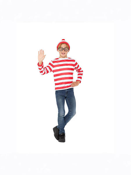 Where's Wally, onde os filhos de Wally estão vestidos com roupas cosplay