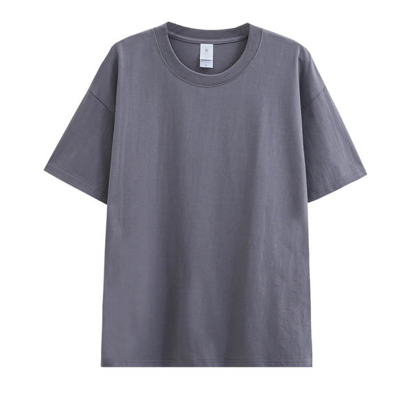 Novo peso pesado de 230 gramas algodão puro branco pano de pano curto T-shirt feminino folheto semi-lençado camiseta masculina por atacado