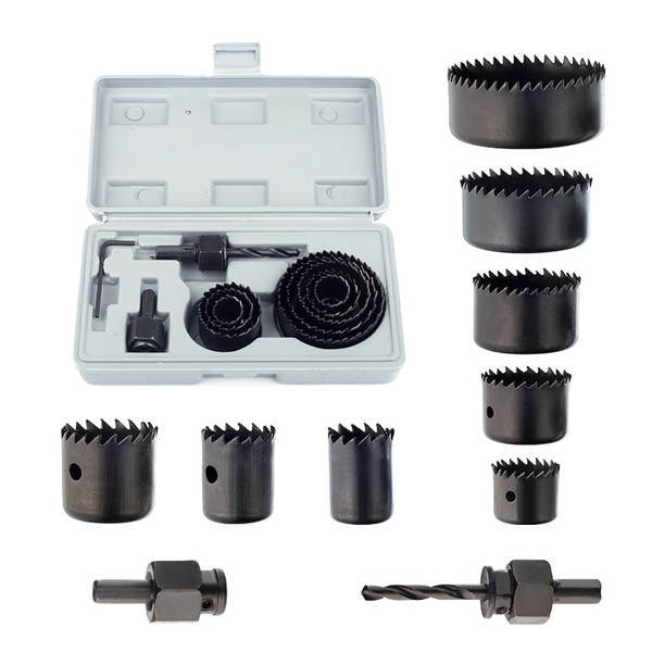 11pcs de madeira Hss caixão de metal de perfuração de perfuração do kit de corte da serra copo