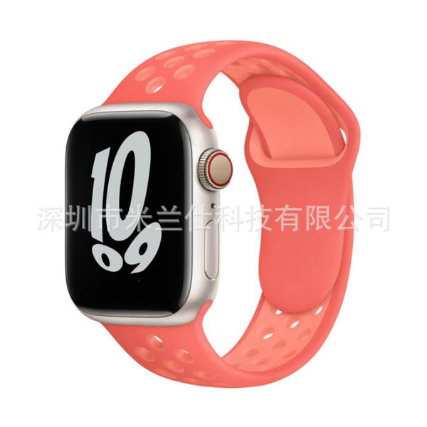 Pulseira esportiva de silicone nike dupla cor S11 compatível com apple iwatch 6 7 8 9 10 SE