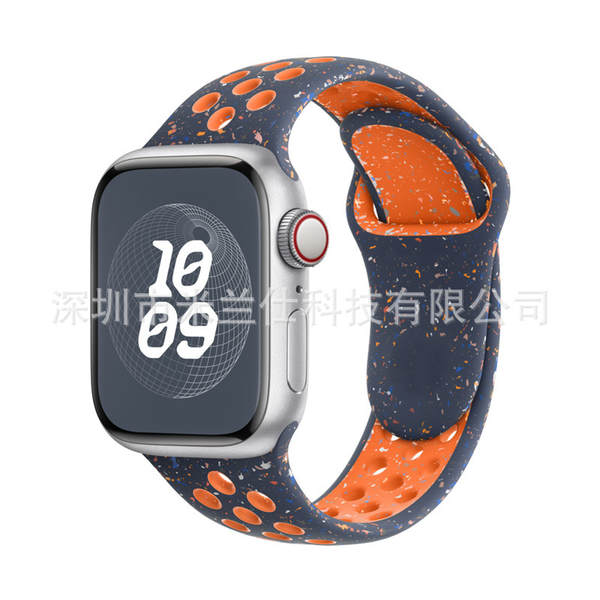 Pulseira esportiva de silicone nike dupla cor S11 compatível com apple iwatch 6 7 8 9 10 SE