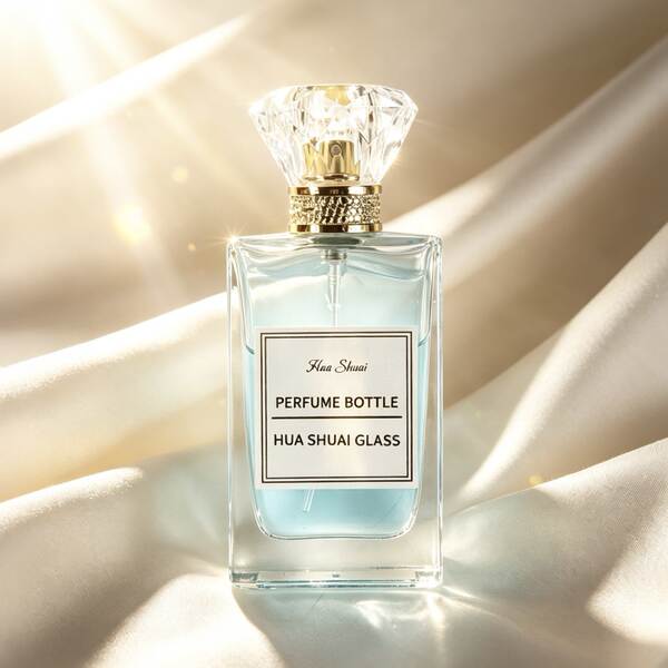 50ml/100ml garrafa de perfume de diamante leve com cobertura espessa de vidro transparente garrafa de perfume em branco