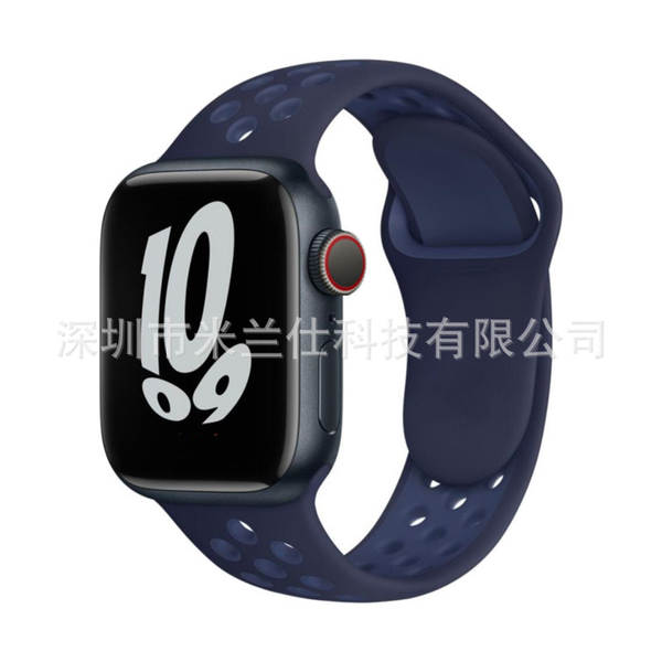 Pulseira esportiva de silicone nike dupla cor S11 compatível com apple iwatch 6 7 8 9 10 SE