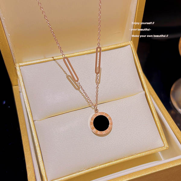 Colar feminino em titânio aço luxo não desbota versátil pendente sofisticado design exclusivo minimalista corrente clavícula acessório importação