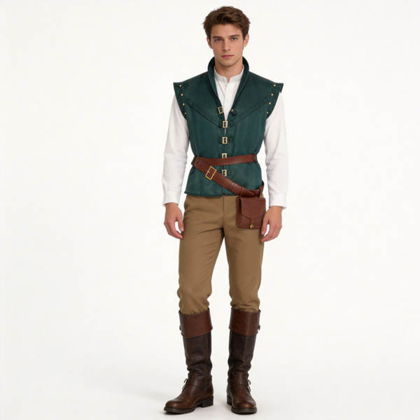 Flynn Riddler Príncipe cos traje Princesa de cabelos compridos Role de estréia Jogo de estréia roupas de palco
