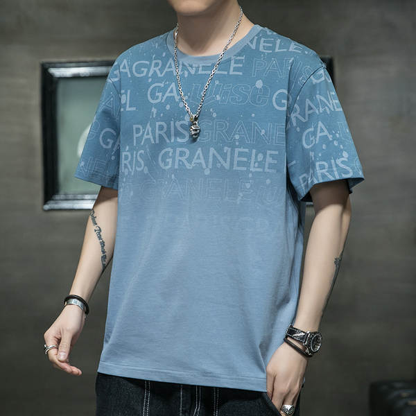 Camiseta masculina de algodão curta