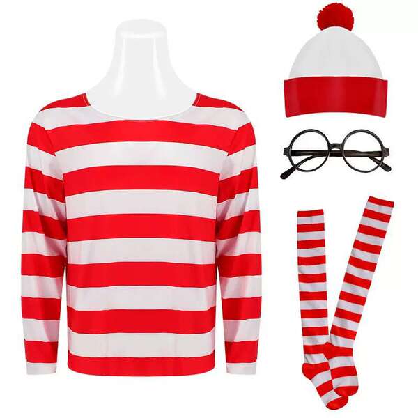 Where's Wally, onde os filhos de Wally estão vestidos com roupas cosplay