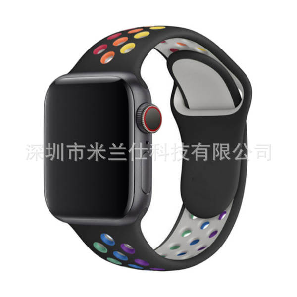 Pulseira esportiva de silicone nike dupla cor S11 compatível com apple iwatch 6 7 8 9 10 SE