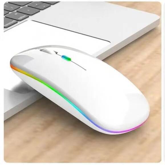 Fonte de fábrica RGB dual-modelo portátil sem fio mouse de baixo som Type-C carregamento em atacado