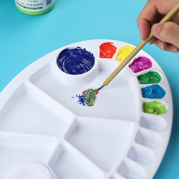 Fabricante atacado plástico branco placa de colorir pintura placa de colorir crianças acrílico água cor de pó placa de colorir