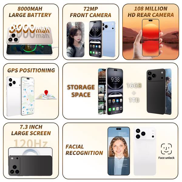 Cugo Cross Border Phone i17 Pro Max Botão lateral 3+64GB Android 14 tela 7.3 4G