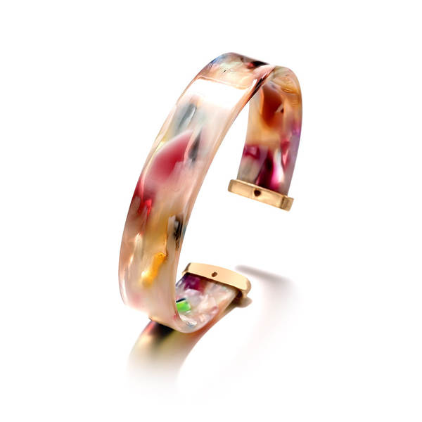 Transfronteiriço Amazon Personalidade C Tipo Acrílico Pulseira Colar Colar Set Flores Moda 6 peças de folhas de jóias