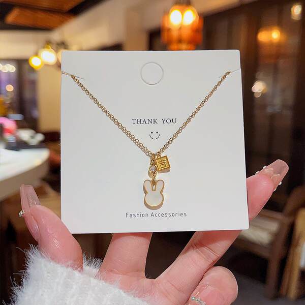 Colar feminino em titânio aço luxo não desbota versátil pendente sofisticado design exclusivo minimalista corrente clavícula acessório importação
