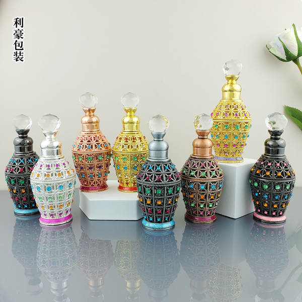 Egipto Dubai Frasco de perfume antigo do Oriente Médio Frasco de perfume de óleo essencial Árabe Frasco de distribuição de óleo essencial 12ml