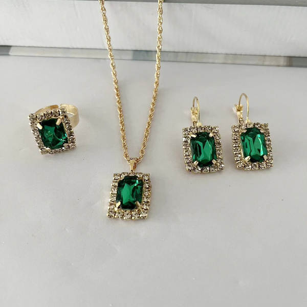 Nova coleção de jóias transfronteiriça de personalidade feminina de moda de diamante de água colar de diamante anel de orelhas acessórios de relógios