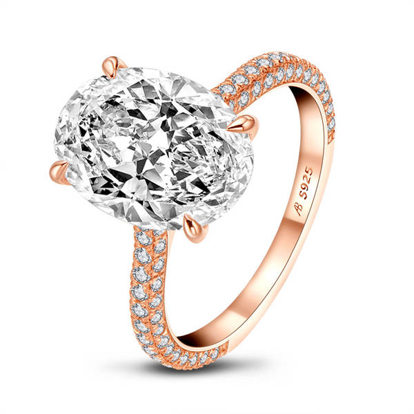 Comércio exterior transfronteiriço atacado luxuoso ovos de pomba 5K diamantes anéis de ovos de pomba mulheres moda superior 925 prata pura