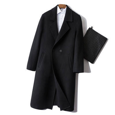 Casaco de lã masculino longo