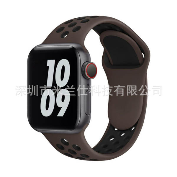 Pulseira esportiva de silicone nike dupla cor S11 compatível com apple iwatch 6 7 8 9 10 SE