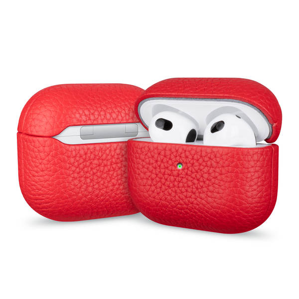 Compatível com AirPods Pro 3 Series AirPods couro genuíno textura jacaré capa protetora para fone Apple