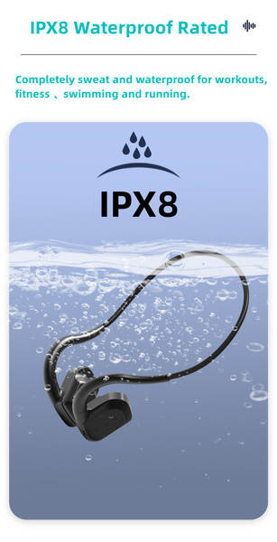 IPX8 Waterproof Swimming Headphones with  MP3 Player 32G