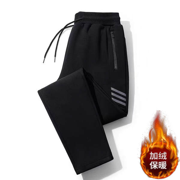 Calça de moletom masculina estilo coreano reta casual comprida solto com punho esportivo atacado