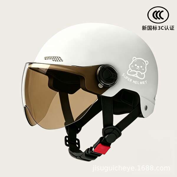 Novo modelo nacional 3C certificado capacete elétrico para motocicletas masculino e feminino quatro temporadas chapéu de segurança geral para adultos semicondutores