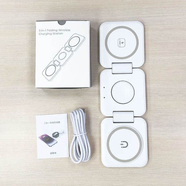Três em um carregador sem fio de imersão magnética carregador de telefone móvel de mesa sem fio carregador aplicável Apple Huawei relógio de celular
