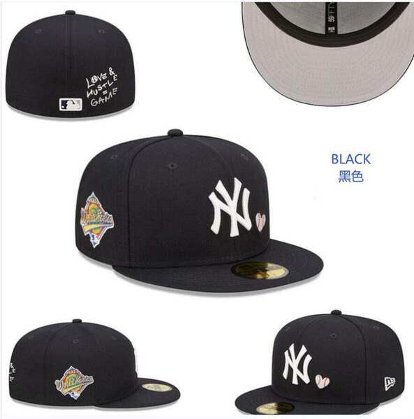 Chapéu de beisebol totalmente fechado, não ajustável, novo chapéu de beisebol hip-hop da liga americana