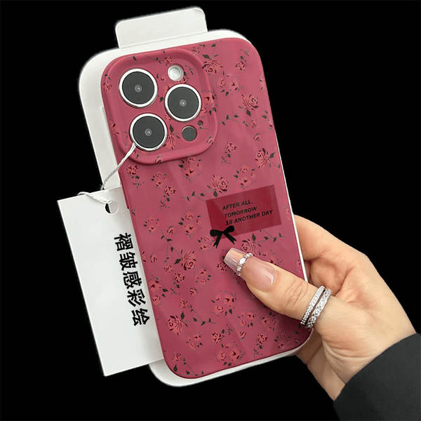 Capa iPhone 17 Pro Max etiqueta inglês rosa, compatível com Apple 16 Pro Max, textura enrugada, fosca