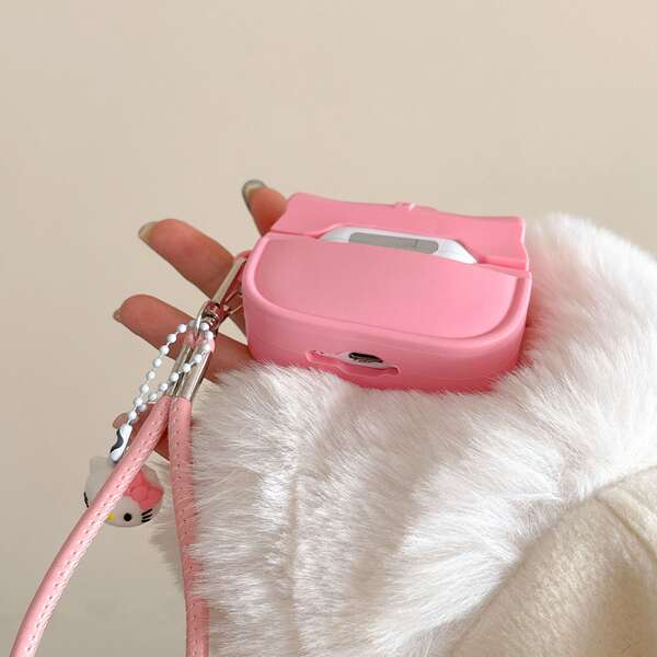 Bolsa de documentos fofa Hello Kitty rosa para AirPods 1/2 capa de proteção para fones com alça AirPods 3 soft pro 2