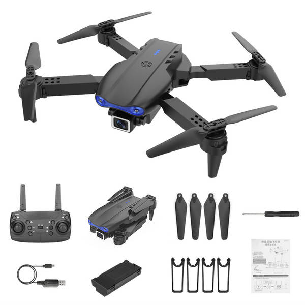 E99 transfronteiriço dobrável inteligente de evasão de obstáculos de alta definição drone atacado de dupla câmera de controle remoto de aeronaves brinquedo quatro eixos K3