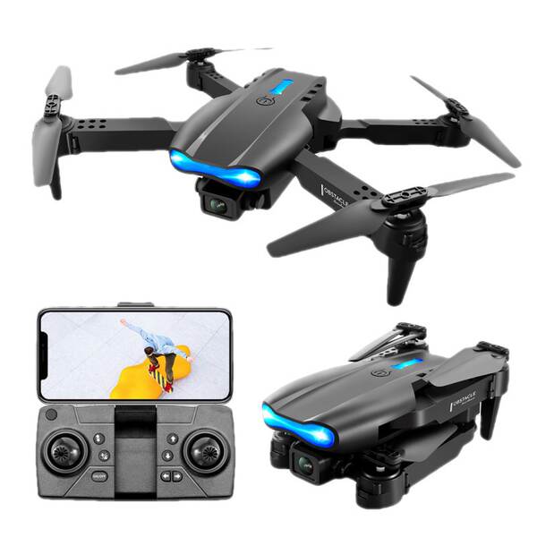 E99 transfronteiriço dobrável inteligente de evasão de obstáculos de alta definição drone atacado de dupla câmera de controle remoto de aeronaves brinquedo quatro eixos K3