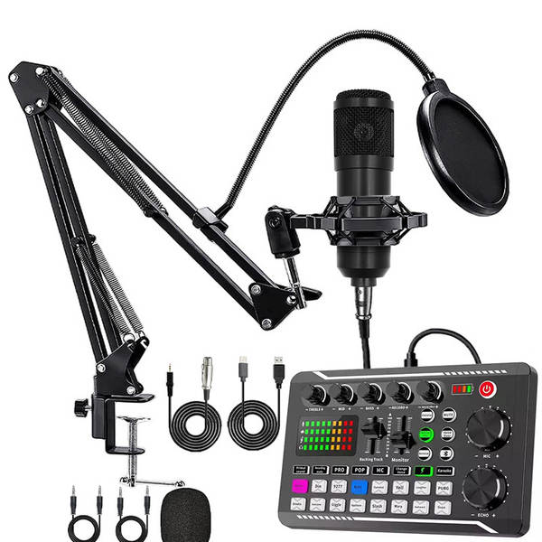 Transfronteiriço BMW 800 microfone v8s cartão de som em inglês computador celular gravação ao vivo completo de equipamentos de podcast