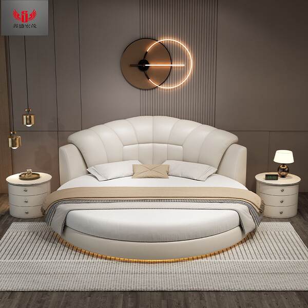 Cama Redonda de Couro