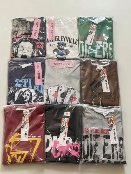 1688 T-shirt masculino de alta qualidade de atacado 400 gramas de impressão americana peso pesado de algodão puro mangas curtas com exportação de mercadorias suficiente