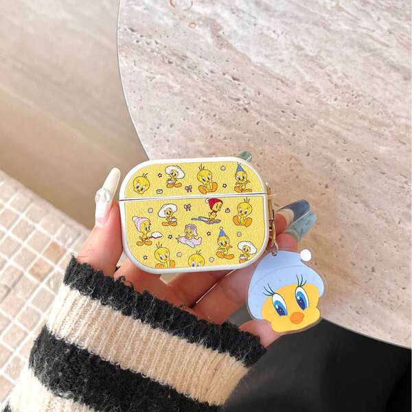 Capa protetora de couro para AirPods1/2 fofinha tela cheia Twierddie AirPods3 premium pro2 desenho