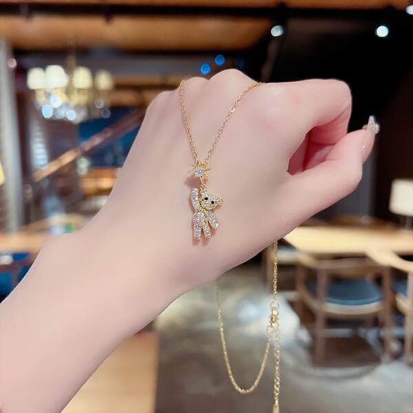 Colar feminino em titânio aço luxo não desbota versátil pendente sofisticado design exclusivo minimalista corrente clavícula acessório importação
