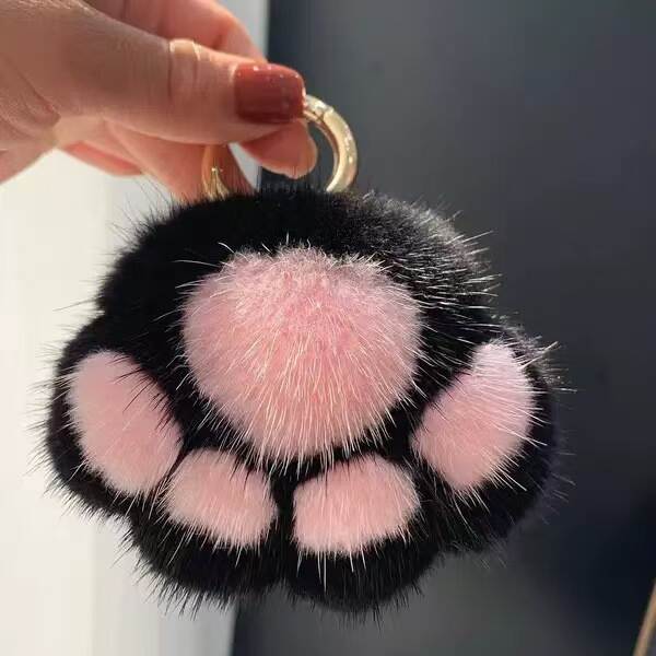 Pendente de Unha de Gato Peludo para Bolsa
