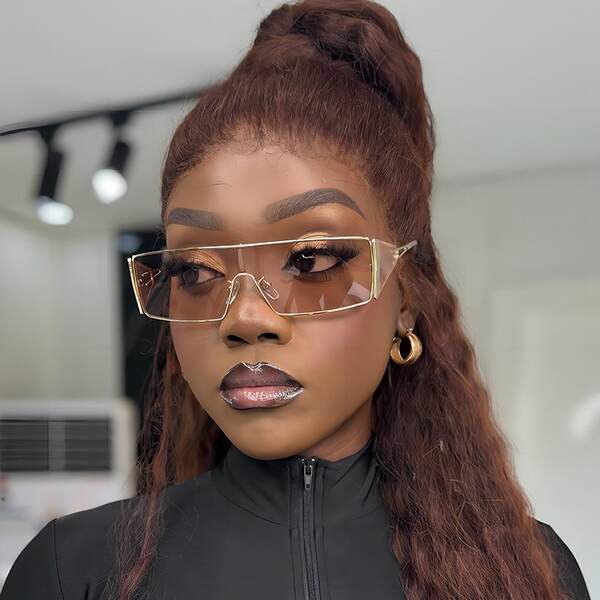 Óculos de sol quadrado estilo europeu e americano novo modelo conectado personalizado versátil street wear influencer mesma tendência óculos escuro trendy