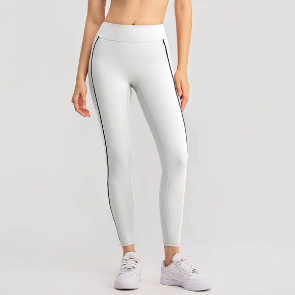 Férias transfronteiriças dois pedaços de cor branca corrida calças de fitness V colar de pescoço esportes roupas íntimas peito yoga roupa de roupa