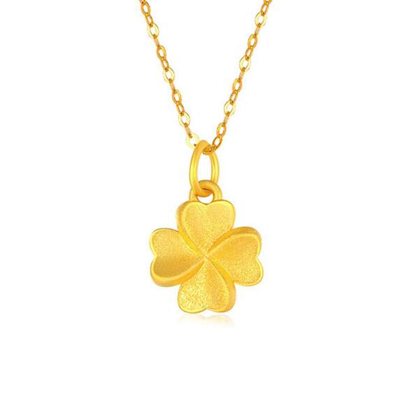 Colar de Ouro 999 com Pendente de Flor