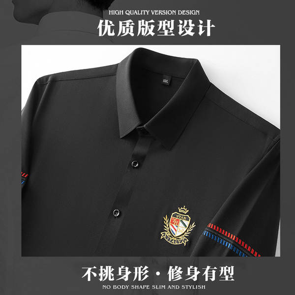 Vestido masculino leve e luxuoso sensível 3D digital impressão emblema corpo livre de calor longas mangas camisa masculina fornecimento grossista transfronteiriço