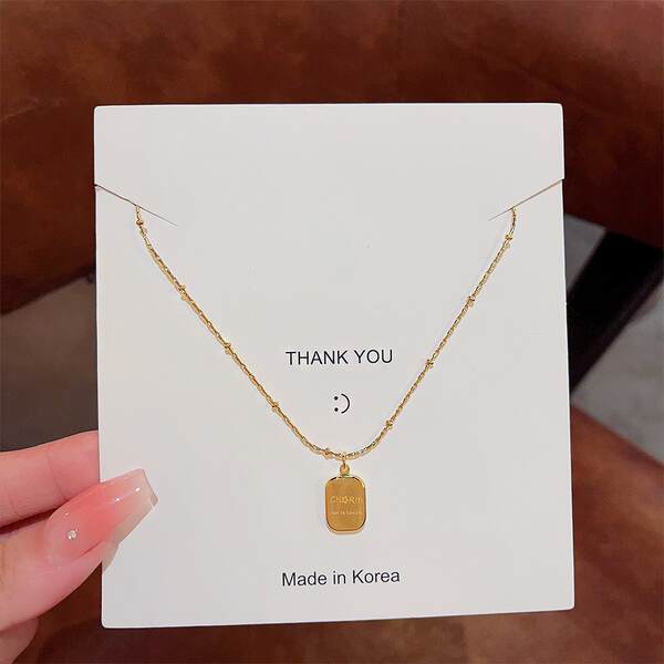 Colar feminino em titânio aço luxo não desbota versátil pendente sofisticado design exclusivo minimalista corrente clavícula acessório importação