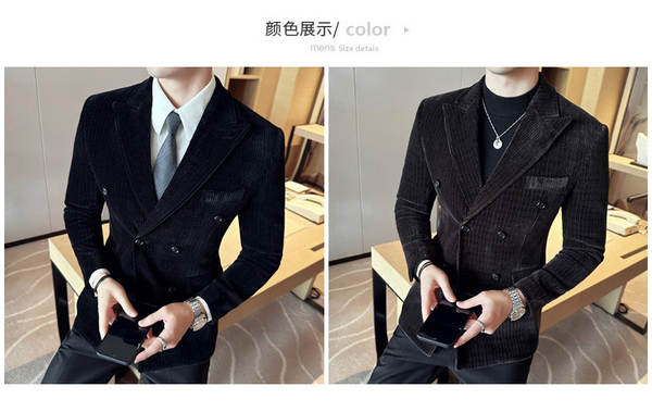 Vestido de outono e inverno de alta qualidade para homens com casaco de casaco duplo.