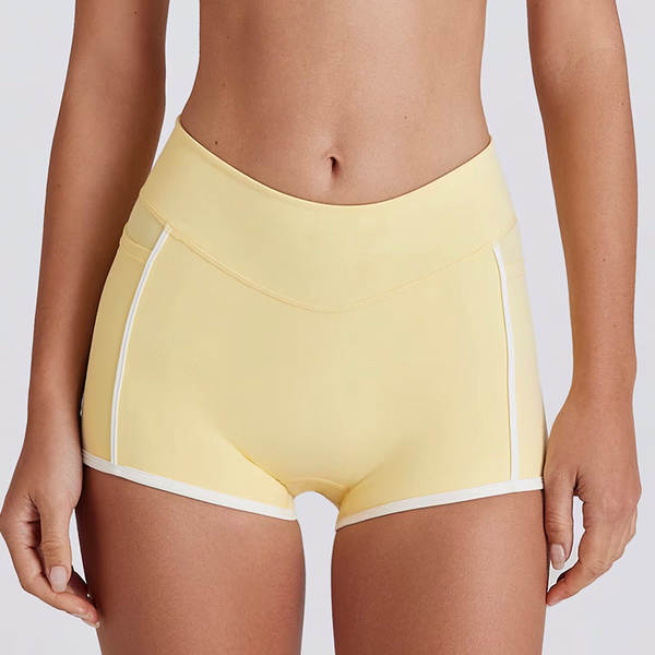 Férias transfronteiriças dois pedaços de cor branca corrida calças de fitness V colar de pescoço esportes roupas íntimas peito yoga roupa de roupa
